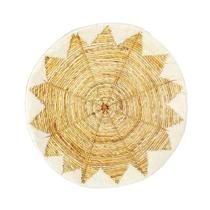 Quadro Escultura de Parede Branco Fibra Redondo Estrelado Quadro Escultura de Parede Branco Fibra Redondo Estrelado