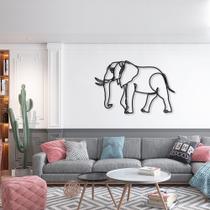 Quadro Escultura de Parede Corpo Elefante, One Line Preto