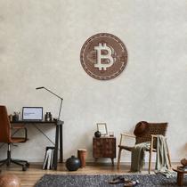 Quadro Escultura de Parede Crypto, Bitcoin Marrom - Loja Casa do Arquiteto