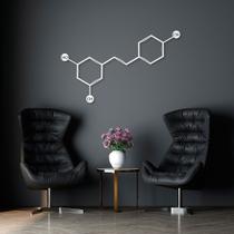 Quadro Escultura Fórmula Química Vinho 120x72 Branco