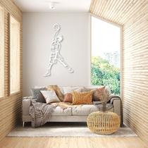 Quadro Escultura Jogador de Basquete J 80x53 Branco Branco