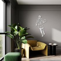 Quadro Escultura Jogador de Basquete JY 80x39 Cinza Cinza