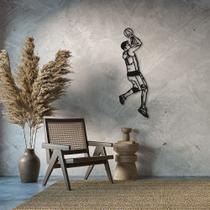 Quadro Escultura Jogador de Basquete LK 80x26 Preto Preto