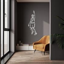 Quadro Escultura Jogador de Basquete T 80x28 Cinza Cinza