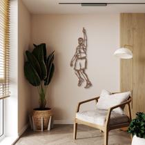 Quadro Escultura Jogador de Basquete T 80x28 Marrom Marrom
