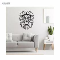 Quadro Escultura Leão Geometrico mdf Minimalista Ambientes Selva Animal Decorativo Sala 44X55 Quadro Escultura Leão Geometrico mdf Minimalista Ambientes Selva Animal Decorativo Sala 44X55