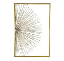 Quadro Escultura Parede Meio Ouriço Metal Dourado Luxo Quadro Escultura Parede Meio Ouriço Metal Dourado Luxo
