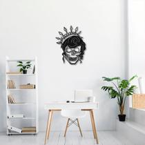 Quadro Escultura Rainha Caveira com Coroa 60x45 Preto Preto