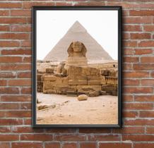 Quadro Esfinge Pirâmide Egito com Moldura E Acetato Tamanho A3