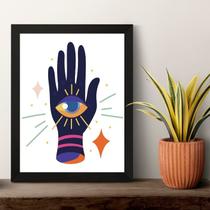 Quadro Esotérico Olho Grego Com Mão 33x24cm