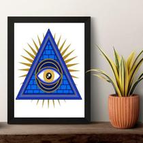 Quadro Esotérico Olho Grego Com Pirâmide 24X18Cm - Com Vidro Quadro Esotérico Olho Grego Com Pirâmide 24X18Cm - Com Vidro