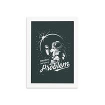 Quadro Espaço Astronauta Moldura Branca 22x32cm Quadro Espaço Astronauta Moldura Branca 22x32cm