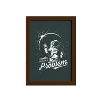 Quadro Espaço Astronauta Moldura Marrom 22x32cm Quadro Espaço Astronauta Moldura Marrom 22x32cm
