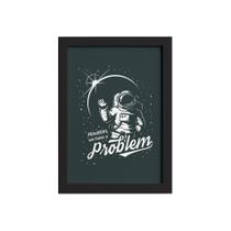 Quadro Espaço Astronauta Moldura Preta 33x43cm