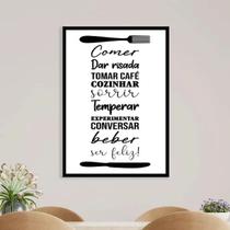 Quadro Espaço Gourmet Comer Beber Sorrir 45x34cm - com vidro