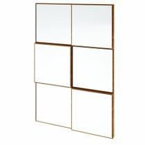 Quadro Espelho Argos Mini 50cm (LARG) cor Freijo - 59742