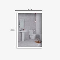 Quadro Espelho Decorativo 43x63 Cor Branca Sala Quarto Hall Lavabo Quadro Espelho Decorativo 43x63 Cor Branca Sala Quarto Hall Lavabo