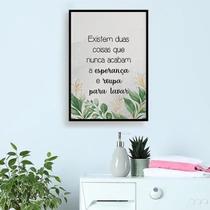 Quadro Esperança E Roupa Para Lavar 45X34Cm Com Vidro Preta