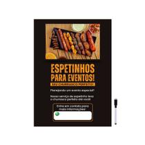 Quadro Espetinho Churrasco Fazemos Eventos Contato 28x40cm