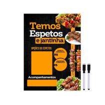 Quadro Espetinho Churrasco Temos Jantinha Preços 28x40cm Quadro Espetinho Churrasco Temos Jantinha Preços 28x40cm