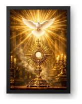 Quadro Espírito Santo Com Simbolismo Eucarístico 50x70cm Quadro Espírito Santo Com Simbolismo Eucarístico 50x70cm