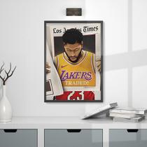 Quadro Esportes Basquete Lakers - Moldura Caixa + Foam + Vidro em Vários Tamanhos - Artfine