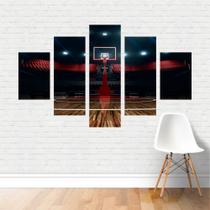 Quadro Esportes Quadra de Basquete Basketball Cesta Canvas