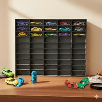 Quadro Estante Para 50 Carrinhos HW Mdf Cru Ou Preto