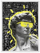 Quadro Estátua Grega Pop Art 33X24Cm Com Vidro Madeira Preta