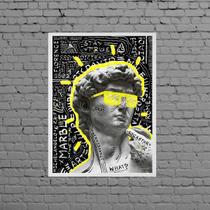Quadro Estátua Grega Pop Art 45x34cm - com vidro