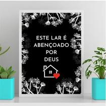 Quadro Este Lar É Abençoado Por Deus 24x18cm - com vidro Quadro Este Lar É Abençoado Por Deus 24x18cm - com vidro
