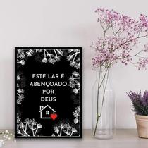 Quadro Este Lar É Abençoado Por Deus 45X34Cm Com Vidro Preta Quadro Este Lar É Abençoado Por Deus 45X34Cm Com Vidro Preta