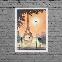 Quadro Estilo Pintura Paris 24x18cm - com vidro