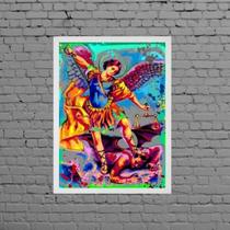 Quadro Estilo Pintura São Miguel Arcanjo 33X24Cm - Com Vidro