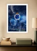 Quadro Estrela do Cruzeiro com Vidro e Moldura Branca Tam:A4