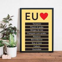 Quadro Eu Amo Ser Mineiro 45X34Cm Com Vidro - Madeira Preta