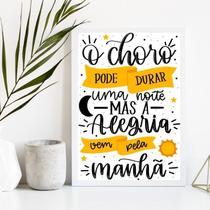 Quadro Evangélico O Choro Pode Durar UmaNoite 24x18cm - com vidro Quadro Evangélico O Choro Pode Durar UmaNoite 24x18cm - com vidro