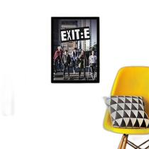 Quadro Exit K-Pop 33X24Cm - Com Vidro - Madeira Preta