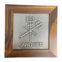 Quadro Exu Capa Preta Madeira Imbuia e Metal 18 x18 cm Quadro Exu Capa Preta Madeira Imbuia e Metal 18 x18 cm