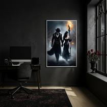 Quadro Exu e Pomba Gira Entidades Espirituais - 70x50cm Cor:Moldura Preta