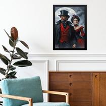 Quadro Exú e Pombagira 7 Encruzilhadas 24x18cm - com vidro