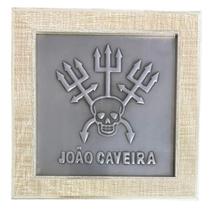 Quadro Exu João Caveira Madeira Carvalho e Metal 18 x18 cm Quadro Exu João Caveira Madeira Carvalho e Metal 18 x18 cm