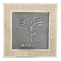 Quadro Exú Marabô Madeira Carvalho e Metal 13 x13 cm