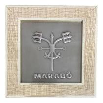 Quadro Exú Marabô Madeira Carvalho E Metal 13 X13 Cm