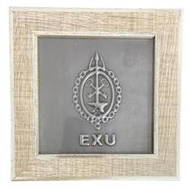 Quadro Exú Orixá Madeira Carvalho e Metal 13 x13 cm Quadro Exú Orixá Madeira Carvalho e Metal 13 x13 cm