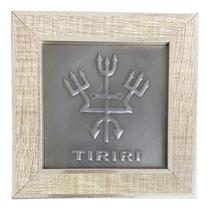 Quadro Exu Tiriri Madeira Carvalho e Metal 13 x13 cm Quadro Exu Tiriri Madeira Carvalho e Metal 13 x13 cm
