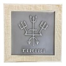 Quadro Exu Tiriri Madeira Carvalho e Metal 18 x18 cm