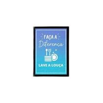 Quadro Faça A Diferença. Lave A Louça 33X24Cm Moldura Preta