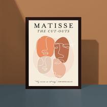 Quadro Faces Matisse Minimalista TonsTerrosos 33x24cm - com vidro