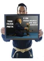 Quadro Faixa Branca Jiu Jitsu Leão Frase Arte Motivação